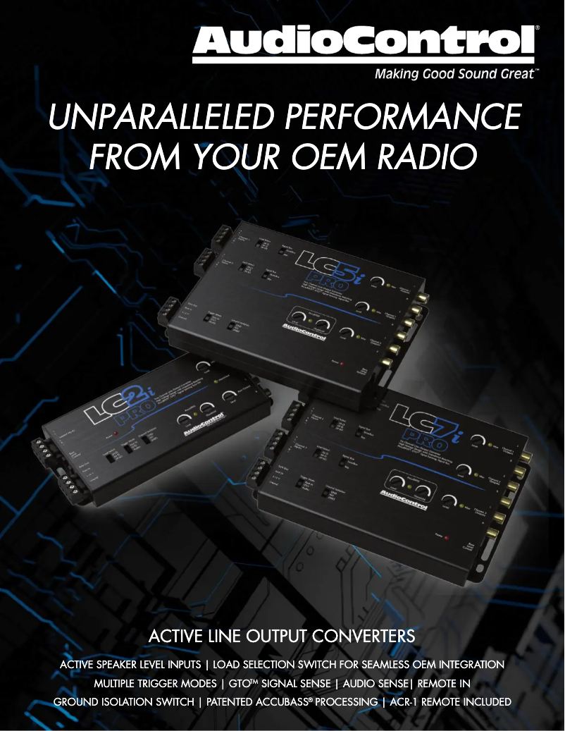 Página 1 del manual Ficha técnica AudioControl LC7i PRO