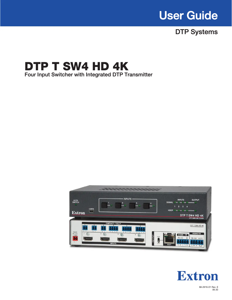Página 1 del manual Manual de usuario Extron DTP T SW4 HD 4K