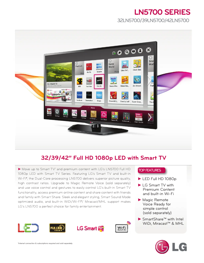 Imagen de la primera página del manual del dispositivo 39LN5700