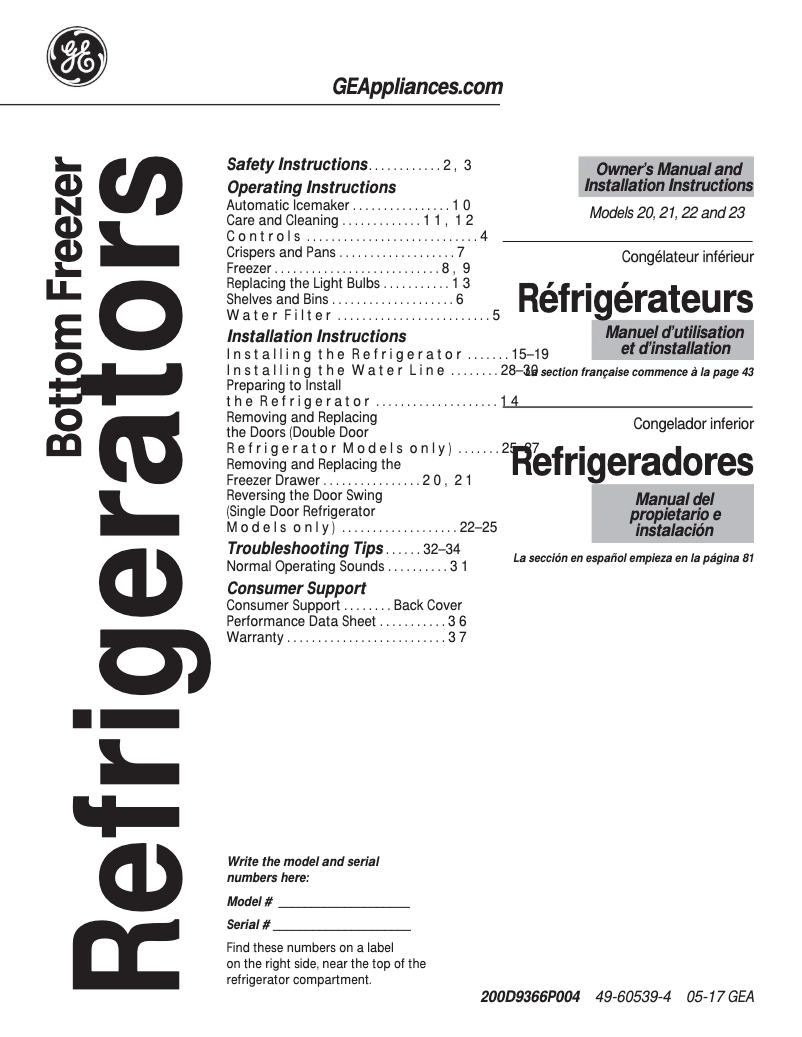 Imagen de la primera página del manual del dispositivo GBSC3HBXCC