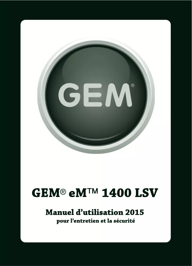 Página 1 del manual Manual de usuario GEM eM1400 LSV (2015)