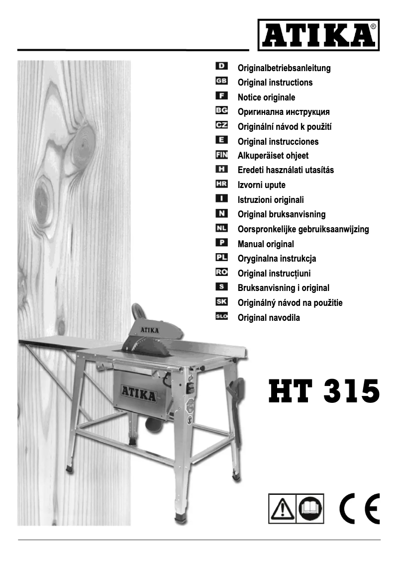 Imagen de la primera página del manual del dispositivo HT 315