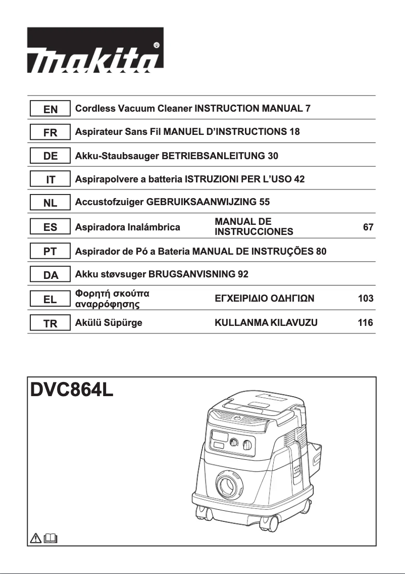 Página nº 1 - Manual de usuario Makita DVC864LZX