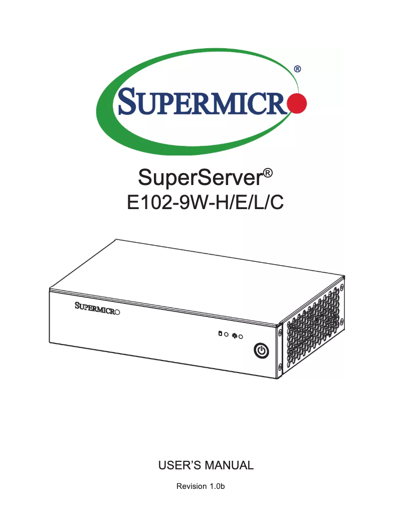 Página nº 1 - Manual de usuario Supermicro SYS-E102-9W-L