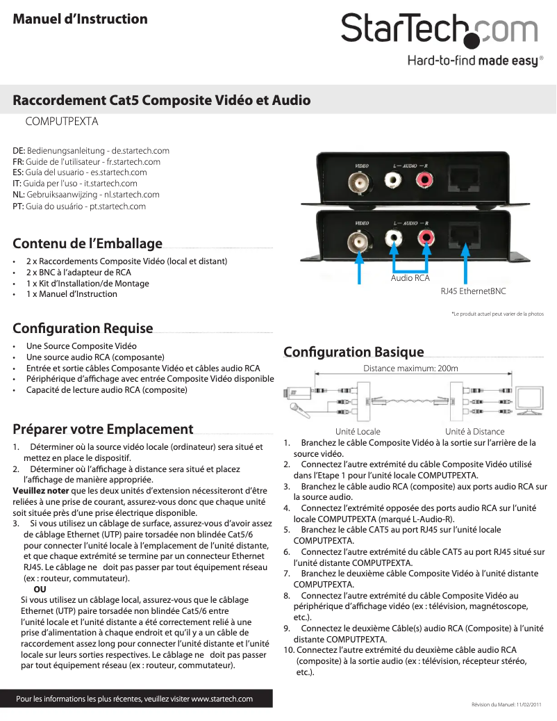 Página 1 del manual Manual de instrucciones StarTech.com COMPUTPEXTA