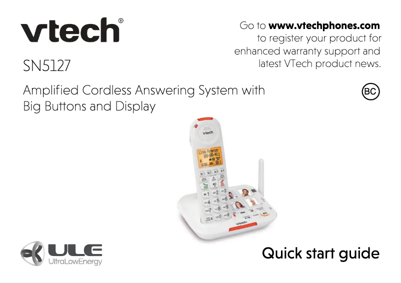 Página 1 del manual Guía de inicio rápido Vtech SN5127