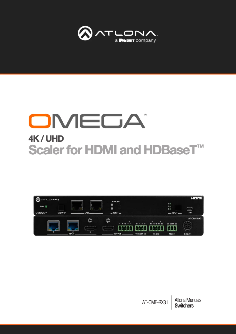 Imagen de la primera página del manual del dispositivo AT-OME-RX31