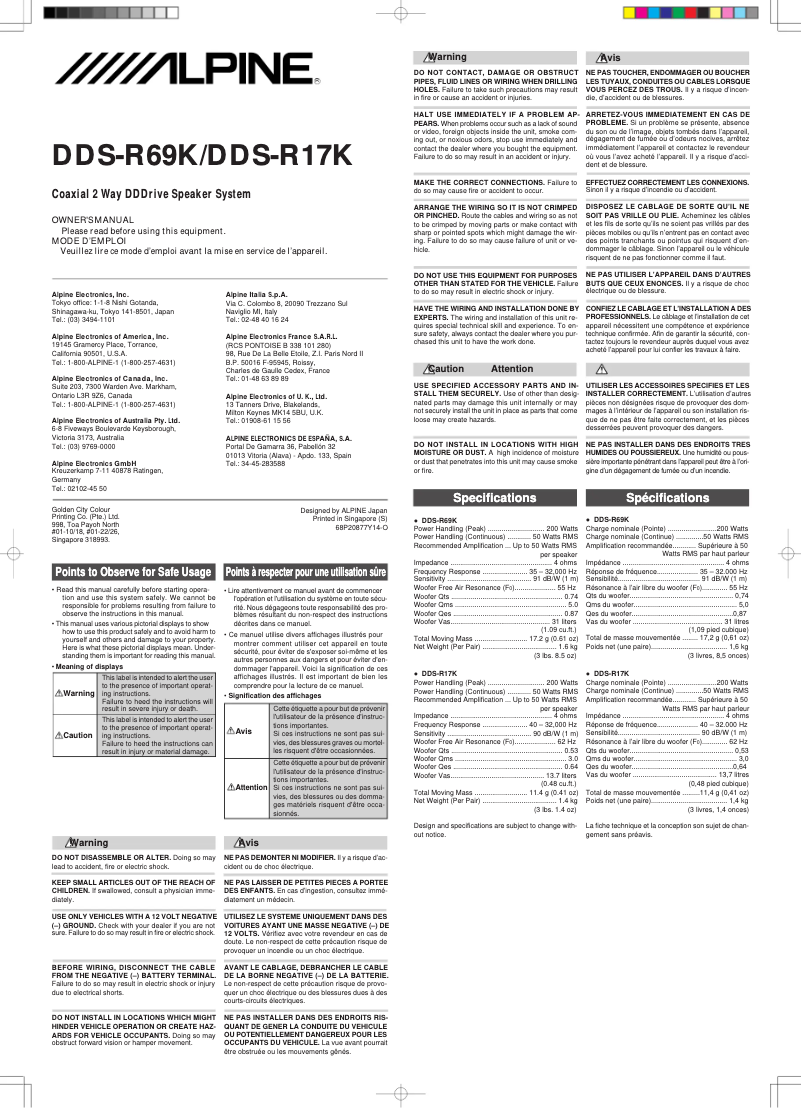 Imagen de la primera página del manual del dispositivo DDS-R69K