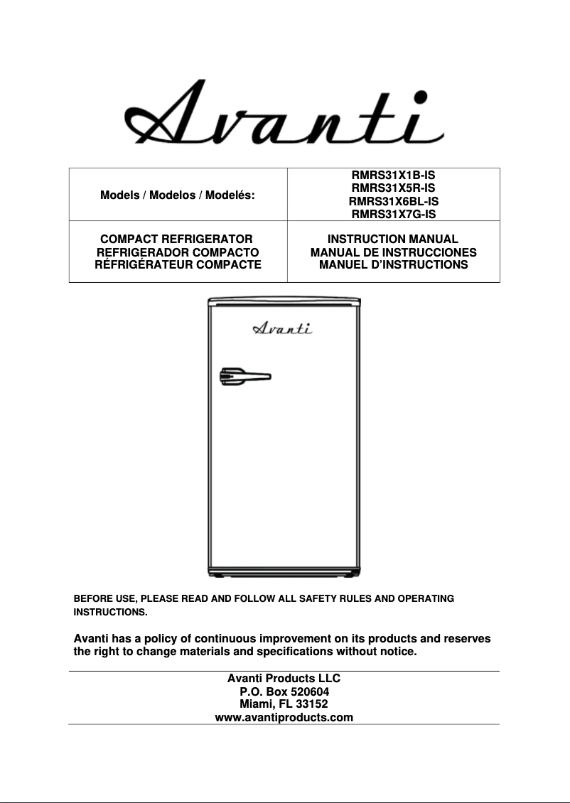 Imagen de la primera página del manual del dispositivo RMRS31X6BL-IS