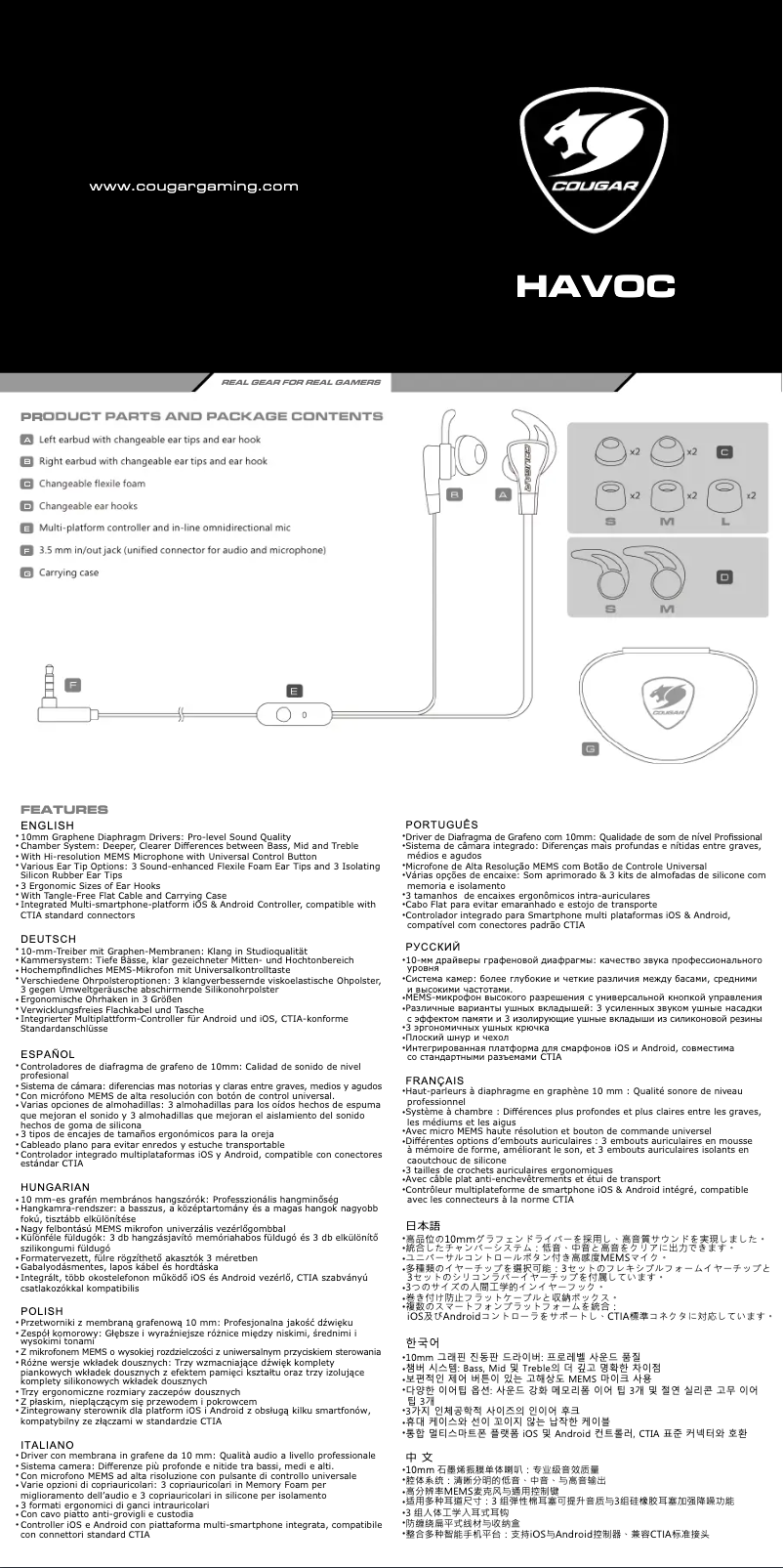 Imagen de la primera página del manual del dispositivo Havoc