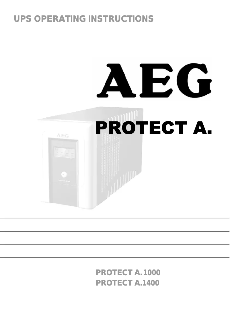 Página 1 del manual Manual de usuario AEG Protect A. 1000 VA
