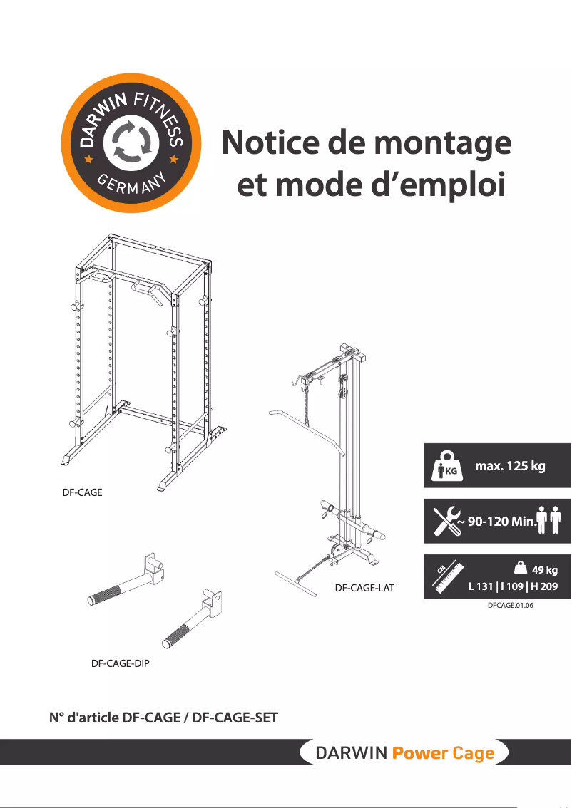 Imagen de la primera página del manual del dispositivo Power Cage