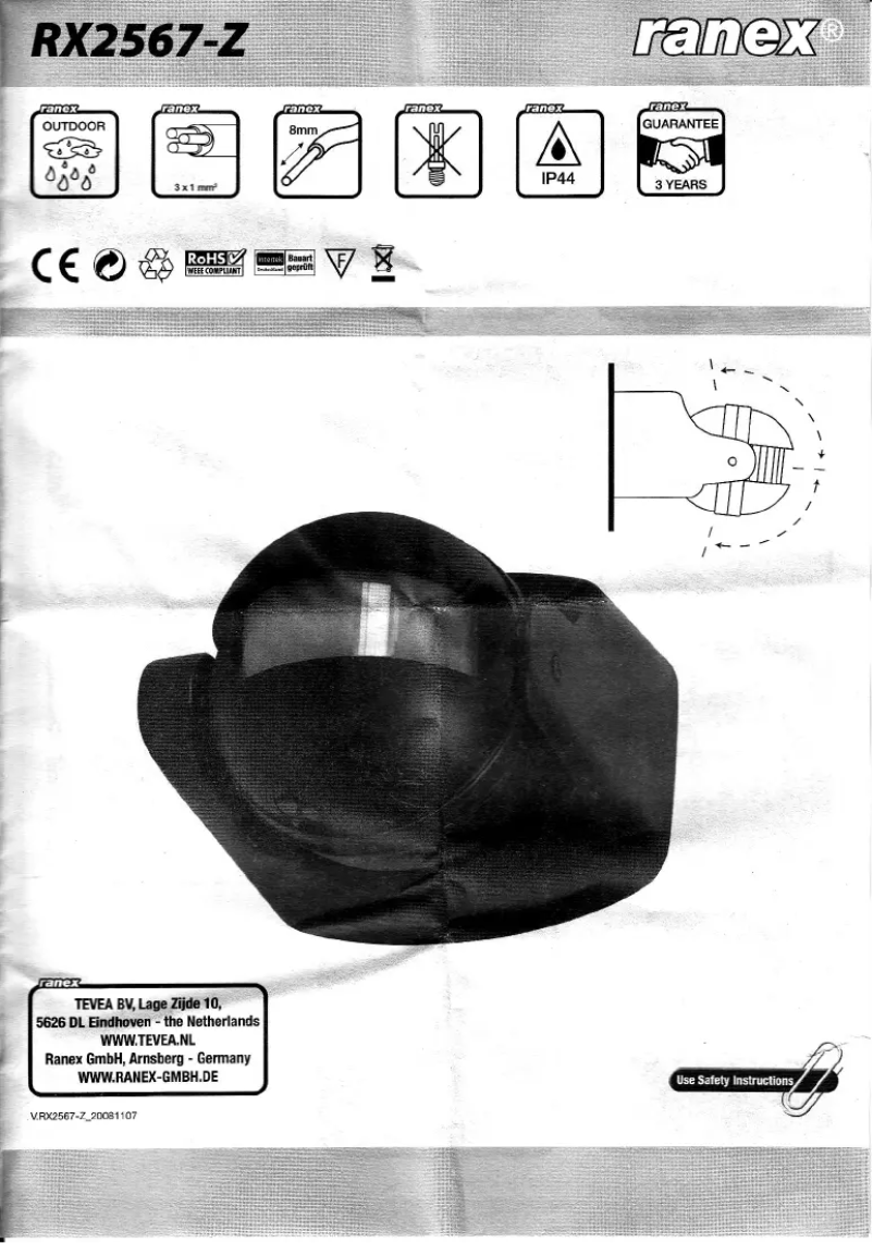 Imagen de la primera página del manual del dispositivo RX2567-Z