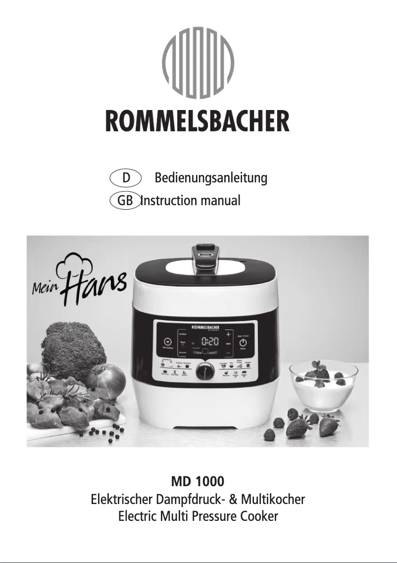 Página nº 1 - Manual de usuario Rommelsbacher MD 1000