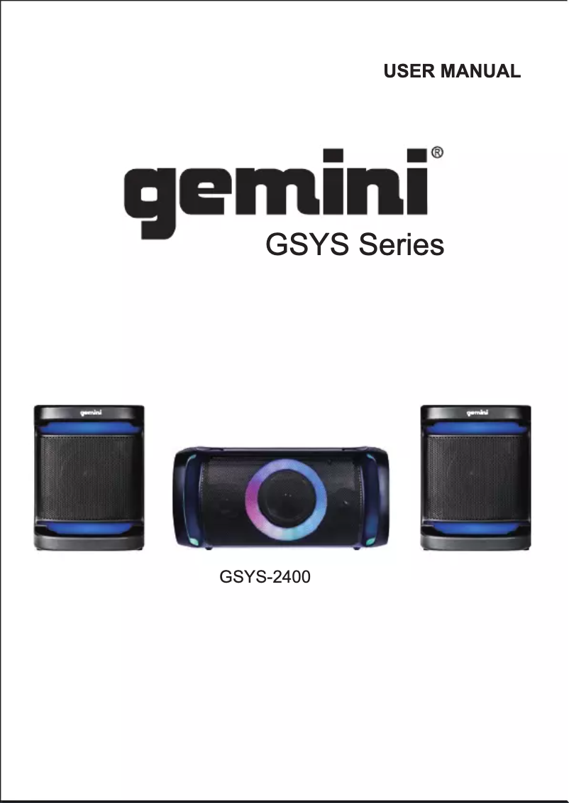 Página 1 del manual Manual de usuario Gemini GSYS-2400