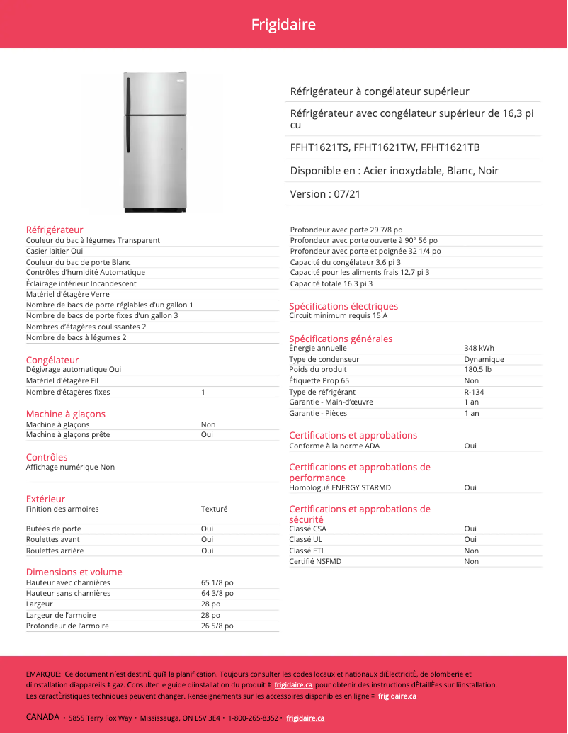 Imagen de la primera página del manual del dispositivo FFHT1621TS