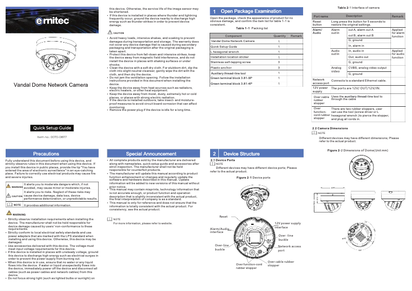 Imagen de la primera página del manual del dispositivo 0070-08117