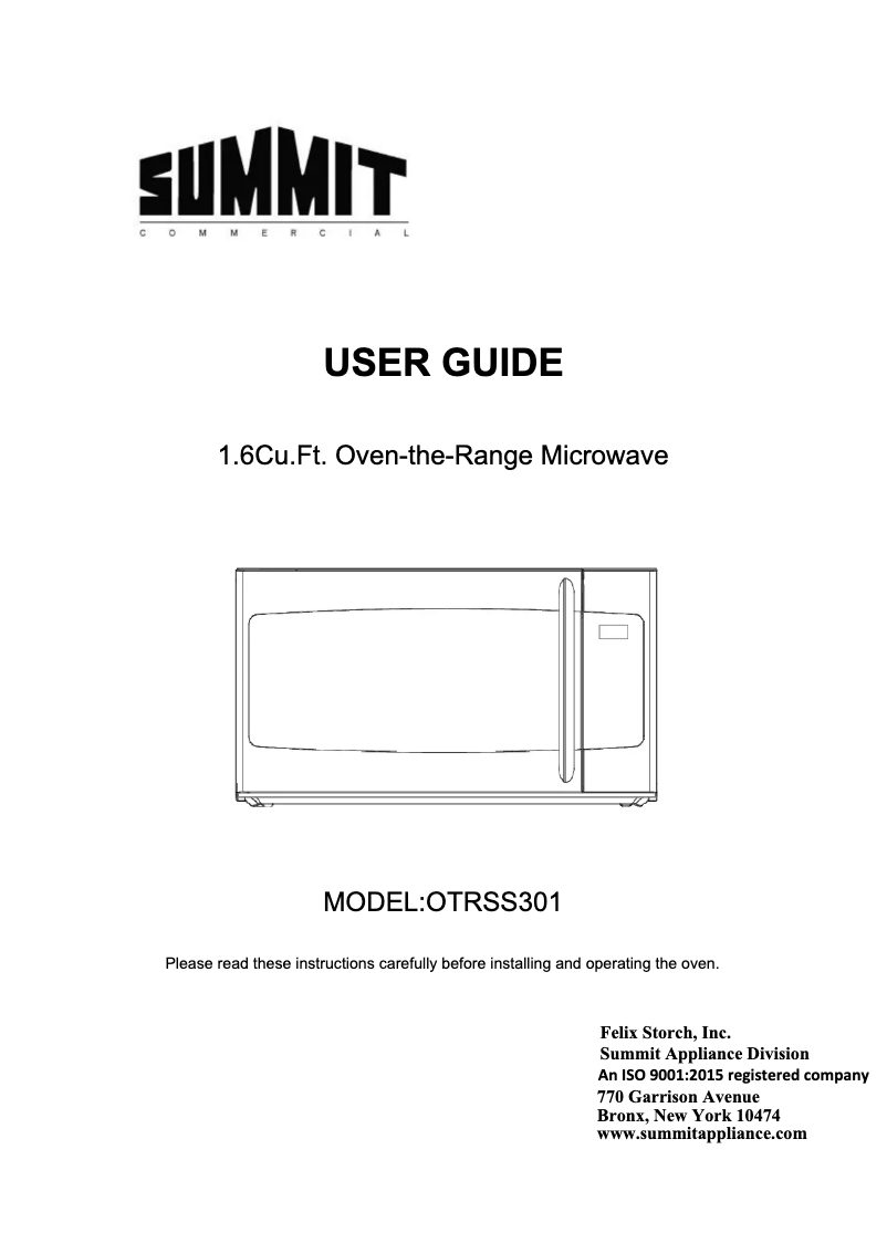 Página 1 del manual Manual de usuario Summit OTRSS301