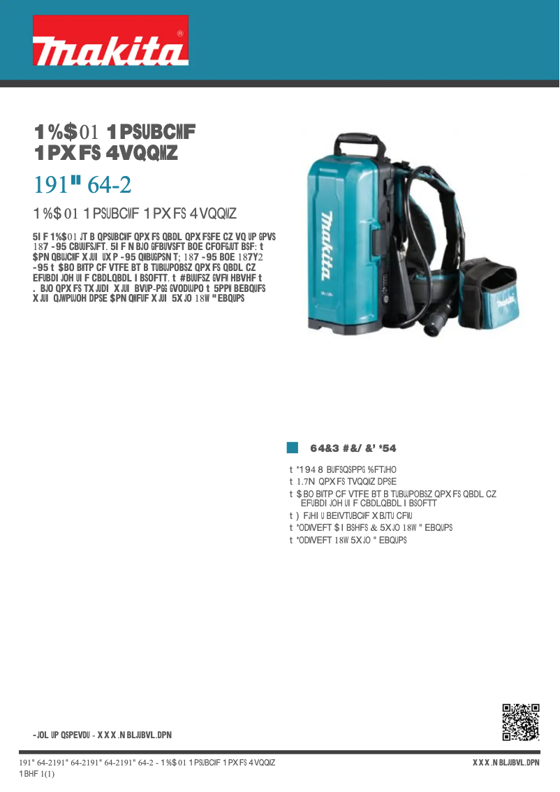 Página 1 del manual Ficha técnica Makita 191A64-2