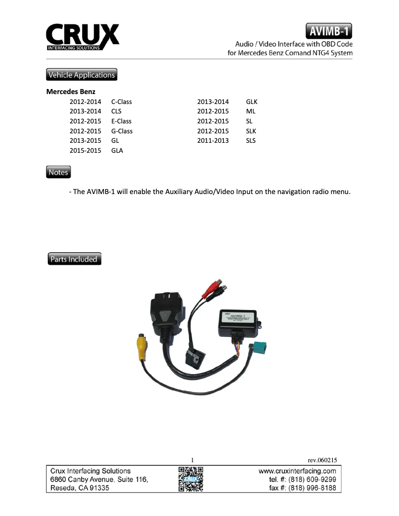 Página nº 1 - Manual de usuario CRUX AVIMB-1