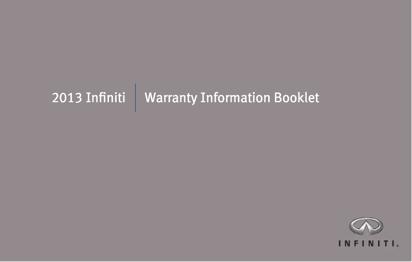 Página 1 del manual Información de garantía Infiniti FX (2013)