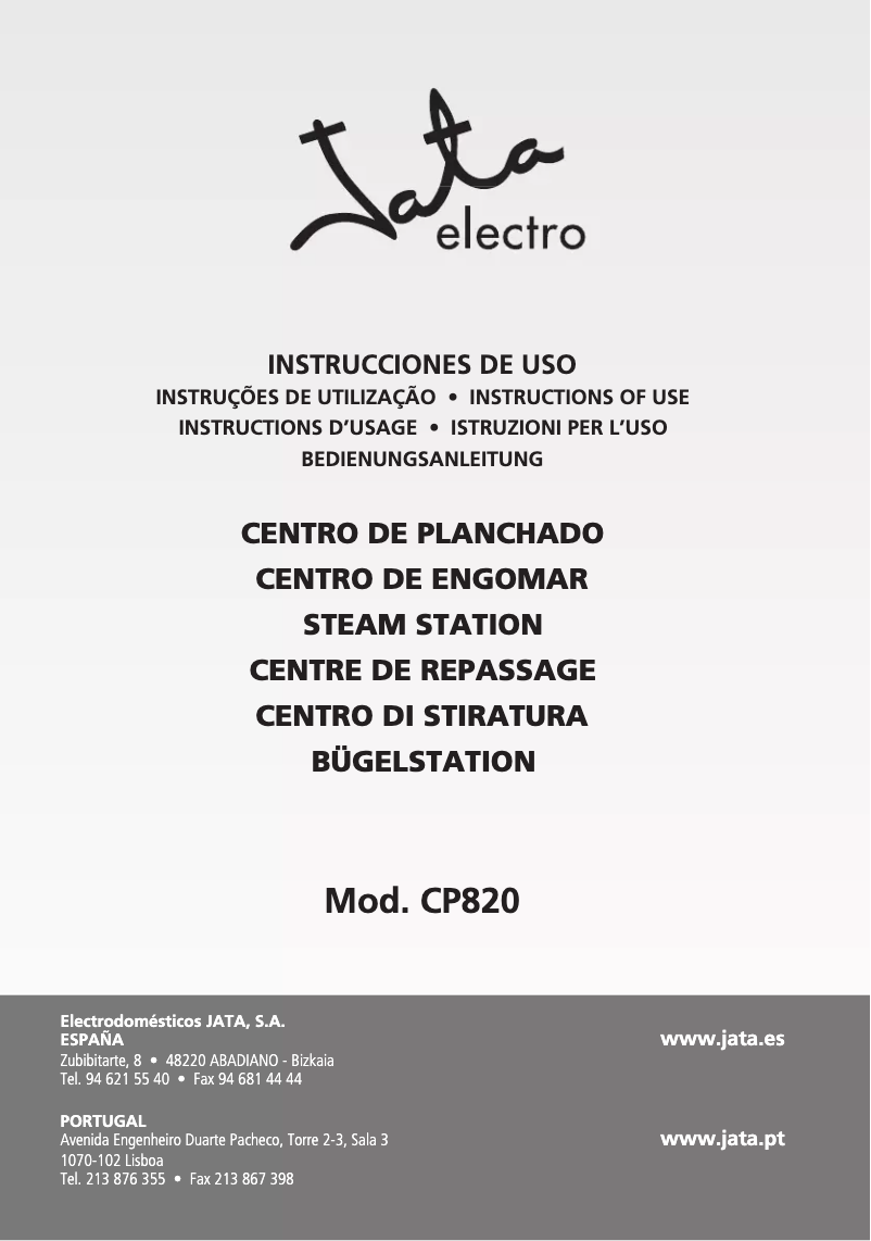Imagen de la primera página del manual del dispositivo CP820