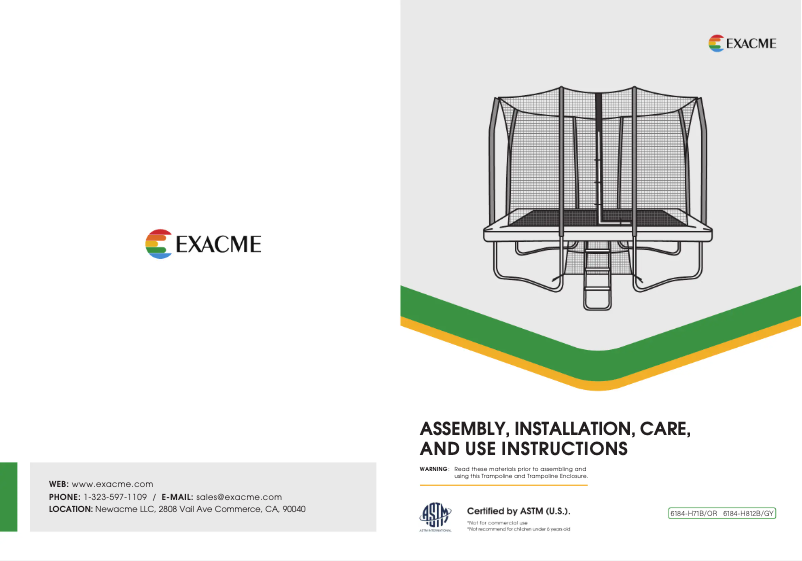 Página 1 del manual Manual de usuario EXACME 6184-H71B