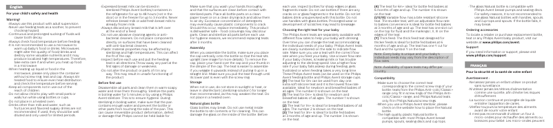 Imagen de la primera página del manual del dispositivo Avent SCF051