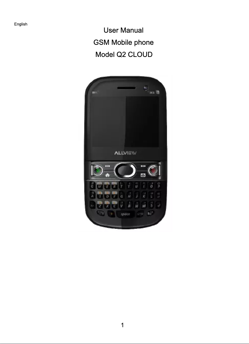 Página 1 del manual Manual de usuario Allview Q2 Cloud