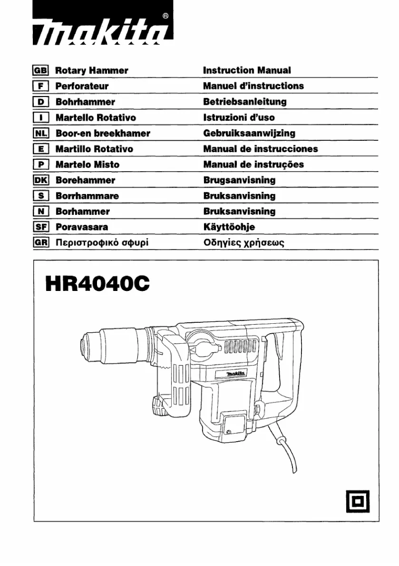 Página 1 del manual Manual de usuario Makita HR4040C