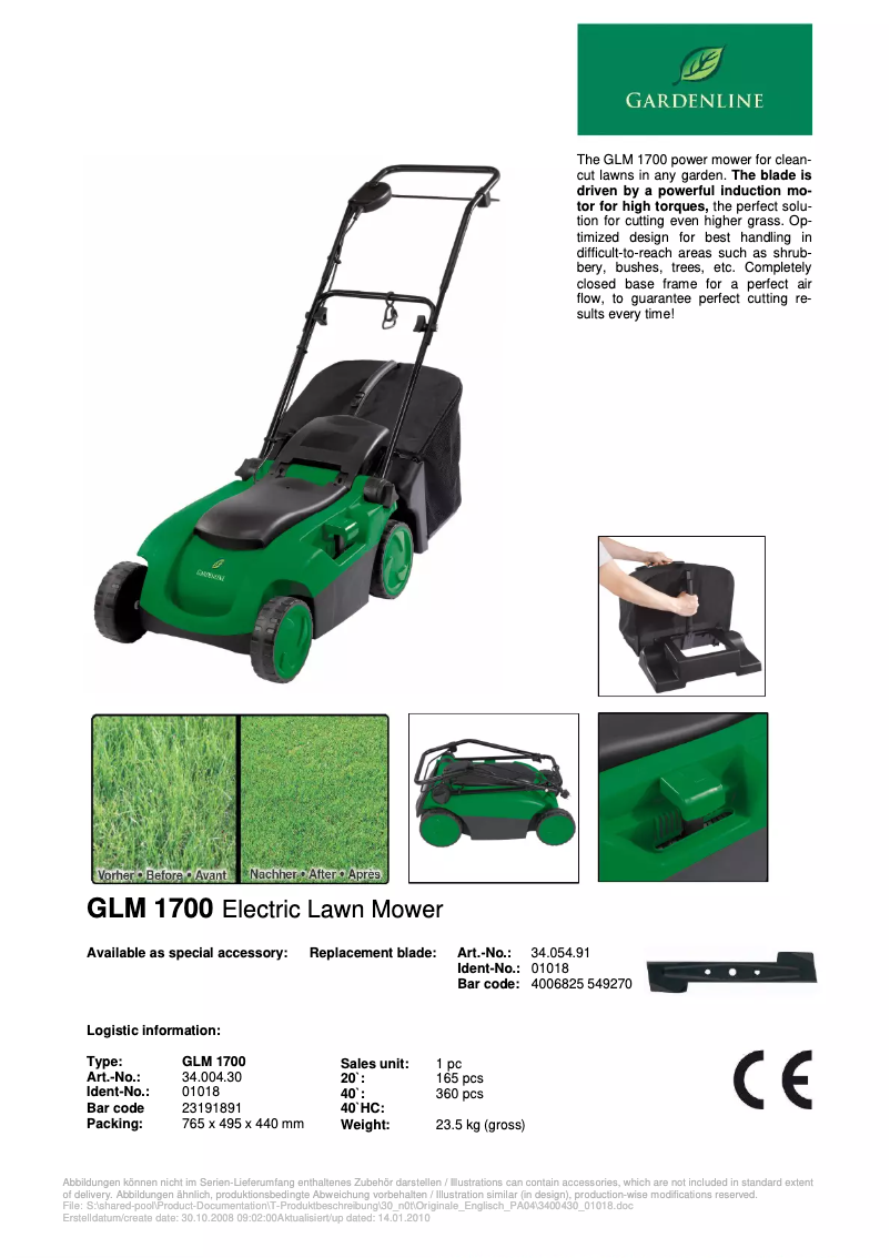 Página 1 del manual Manual de usuario Gardenline GLM 1700