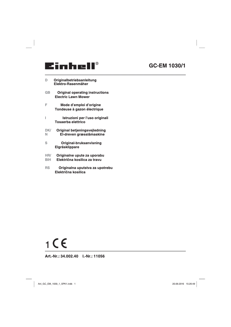 Imagen de la primera página del manual del dispositivo BG-EM 1030