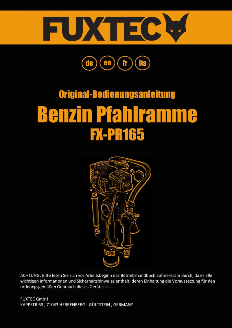 Página 1 del manual Manual de usuario Fuxtec FX-PR165