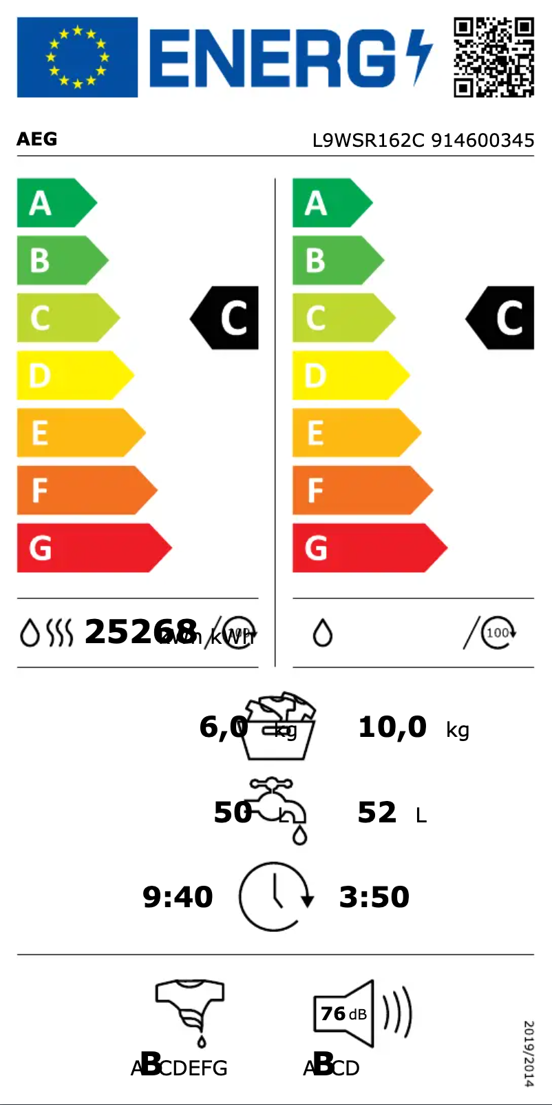 Imagen de la primera página del manual del dispositivo L9WSR162C