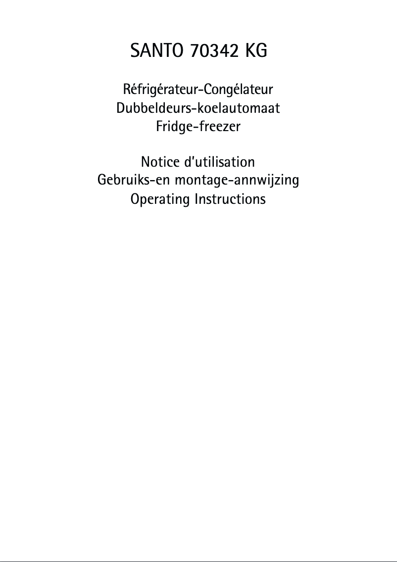 Imagen de la primera página del manual del dispositivo Santo 70342 KG