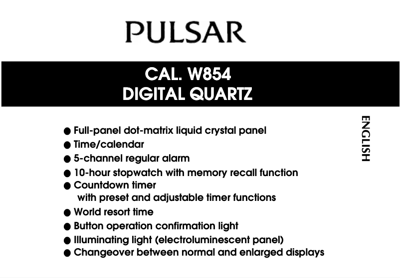 Imagen de la primera página del manual del dispositivo W854