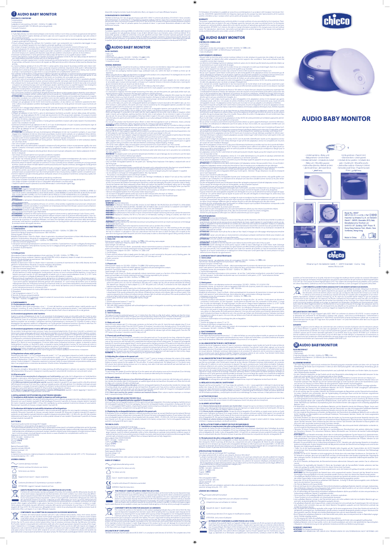 Imagen de la primera página del manual del dispositivo Audio Baby Monitor