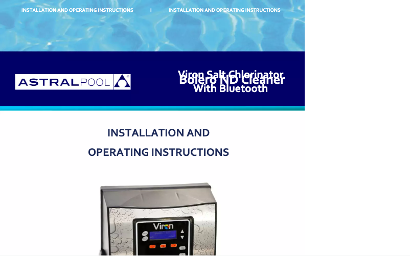 Imagen de la primera página del manual del dispositivo Viron V18