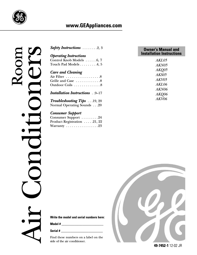 Imagen de la primera página del manual del dispositivo AKV06LA