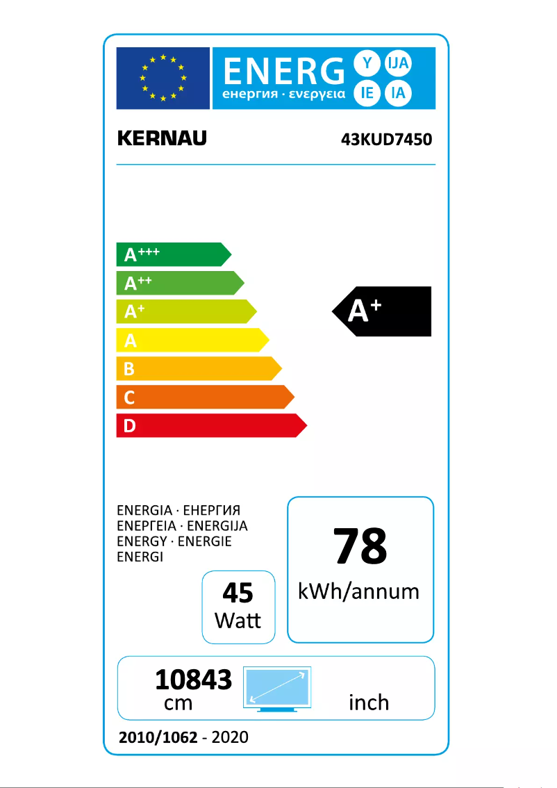 Imagen de la primera página del manual del dispositivo 43 KUD 7450