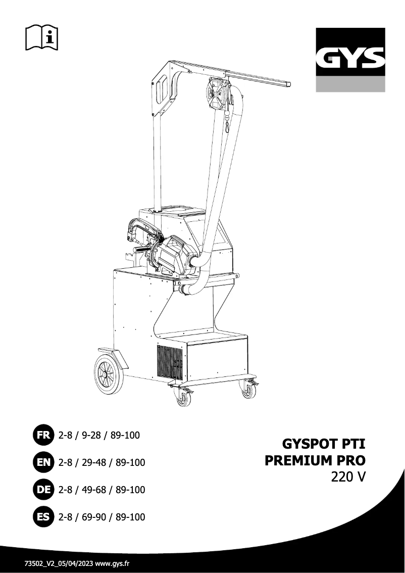Imagen de la primera página del manual del dispositivo Gyspot PTI Premium PRO 220V