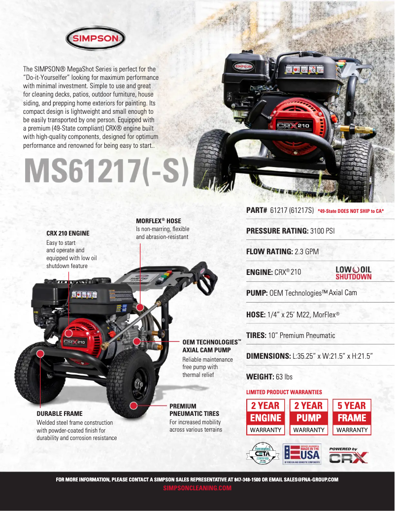 Imagen de la primera página del manual del dispositivo Megashot MS61217-S