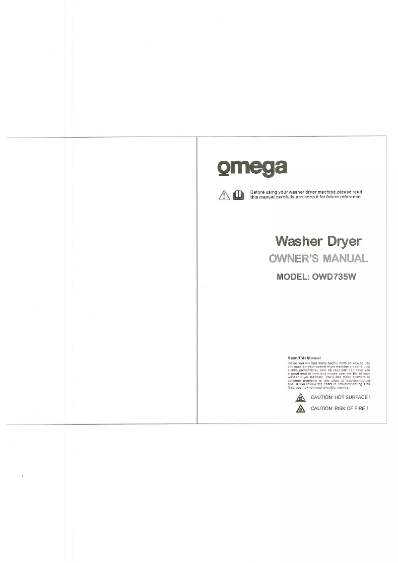 Imagen de la primera página del manual del dispositivo OWD735W