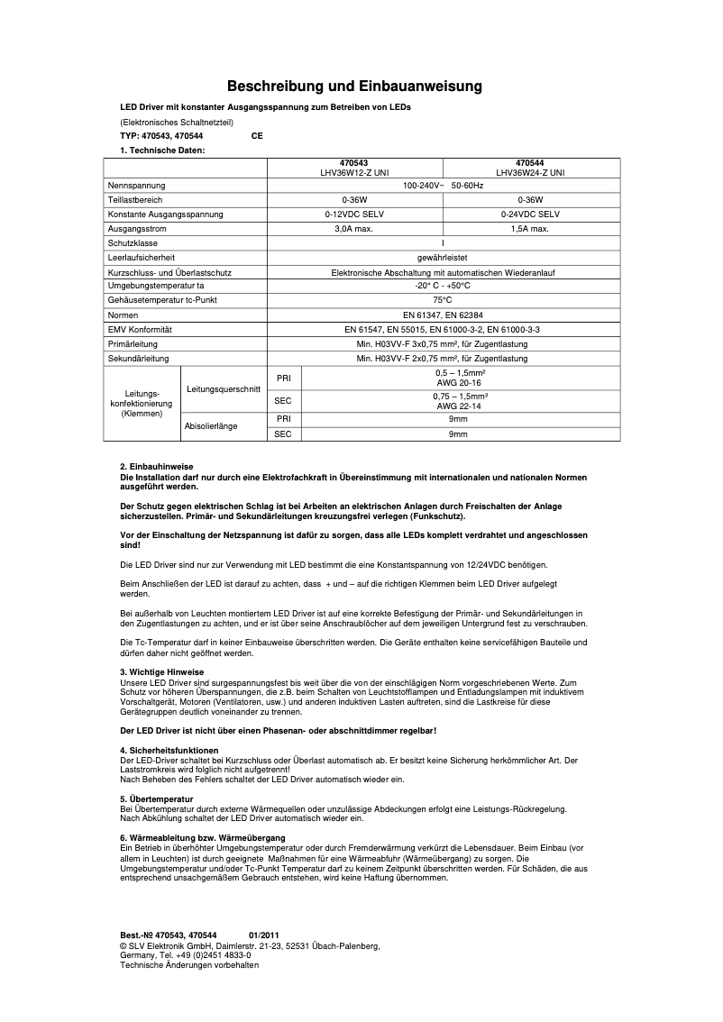 Página nº 1 - Manual de usuario SLV 470544