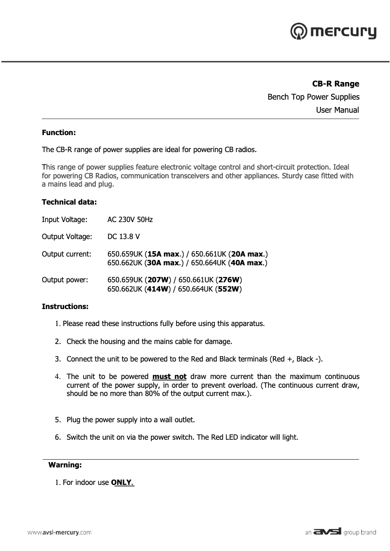 Imagen de la primera página del manual del dispositivo CB-R15