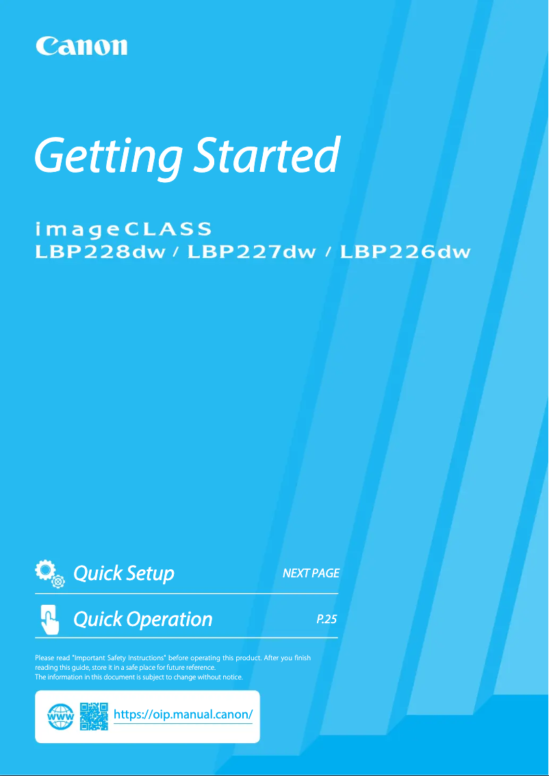 Imagen de la primera página del manual del dispositivo imageCLASS LBP228dw