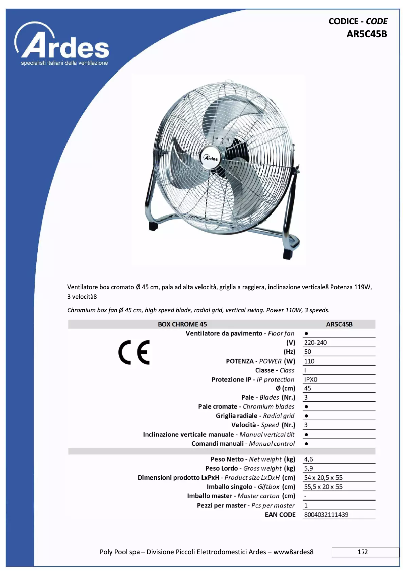 Página nº 1 - Ficha técnica Ardes AR5C45B