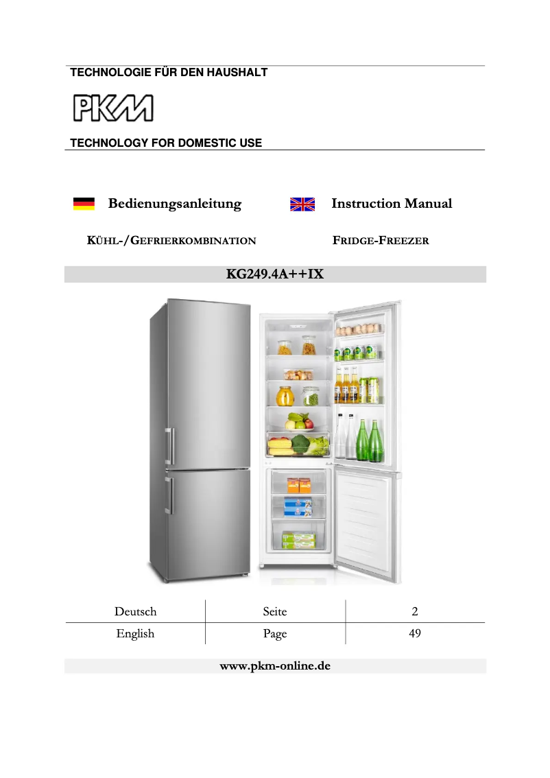 Imagen de la primera página del manual del dispositivo KG249.4A++IX