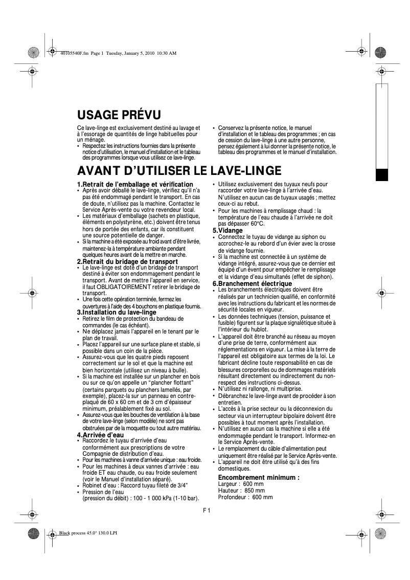 Imagen de la primera página del manual del dispositivo Excellence 4470