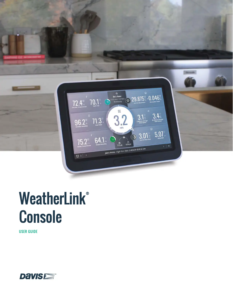 Página nº 1 - Manual de usuario Davis Weatherlink Touch Console